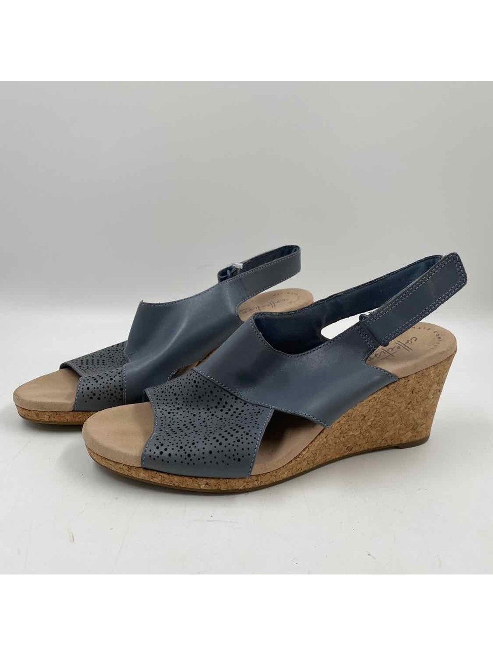 Clarks Women's Shoe Size 9 Charcoal dotted Sandals
